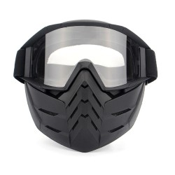 Masca protectie fata din plastic dur + ochelari ski, lentila transparenta, model TD02